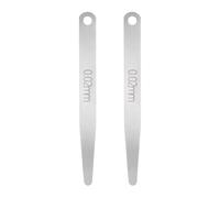 sourcing map Lot de 2 jauges d'épaisseur métrique de 0,02 mm à lame unique ovale en acier inoxydable 304 pour réparation de valve de bougie d'allumage de guitare