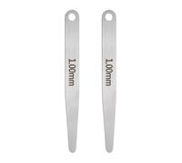 sourcing map Lot de 2 jauges d'épaisseur métrique de 1 mm d'épaisseur ovale à lame unique en acier inoxydable 304 pour réparation de valve de bougie d'allumage de guitare