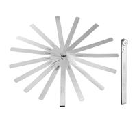 sourcing map Lot de 2 jauges d'épaisseur métriques 0,02-1 mm, 17 lames ovales de 15 cm, outil de mesure de l'écart en acier inoxydable 3CR13 pour réparation de valve de bougie d'allumage de guitare