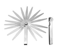 sourcing map Lot de 2 jauges d'épaisseur métriques 0,02-1 mm, 18 lames, 10 cm, outil de mesure de l'écart en acier inoxydable 3CR13 pour réparation de valve de guitare bougie d'allumage
