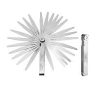 sourcing map Lot de 2 jauges d'épaisseur métriques 0,02-1 mm, 26 lames, 10 cm, outil de mesure de l'écart en acier inoxydable 3CR13 pour réparation de valve de bougie d'allumage de guitare