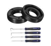 sourcing map Lot de 2 joints d'huile, 15 x 30 x 7 mm en caoutchouc nitrile TC double lèvre avec kit de crochet et ressort pour arbre de roulement mécanique automobile, noir