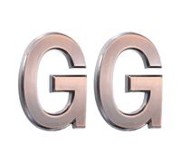 sourcing map Lot de 2 lettres autocollantes pour porte de boîte aux lettres, finition galvanisée, pour bureau, hôtel, appartement, jardin (lettre G, bronze) 7 cm