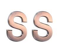 sourcing map Lot de 2 lettres autocollantes pour porte de boîte aux lettres, finition galvanisée, pour bureau, hôtel, appartement, jardin (lettre S, bronze) 7 cm