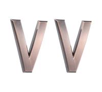 sourcing map Lot de 2 lettres autocollantes pour porte de boîte aux lettres, finition galvanisée, pour bureau, hôtel, appartement, jardin (lettre V, bronze) 7 cm