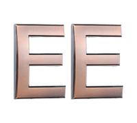 sourcing map Lot de 2 lettres autocollantes pour porte de boîte aux lettres, finition galvanisée, pour bureau, hôtel, appartement, jardin (lettre E, bronze) 7 cm