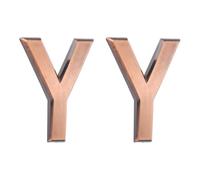 sourcing map Lot de 2 lettres autocollantes pour porte de boîte aux lettres, finition galvanisée, pour bureau, hôtel, appartement, jardin (lettre Y, bronze) 7 cm