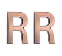 sourcing map Lot de 2 lettres autocollantes pour porte de boîte aux lettres, finition galvanisée, pour bureau, hôtel, appartement, jardin (lettre R, bronze) 7 cm
