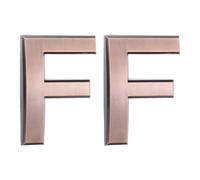 sourcing map Lot de 2 lettres autocollantes pour porte de boîte aux lettres, finition galvanisée, pour bureau, hôtel, appartement, jardin (lettre F, bronze) 7 cm