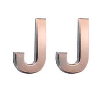 sourcing map Lot de 2 lettres autocollantes pour porte de boîte aux lettres, finition galvanisée, pour bureau, hôtel, appartement, jardin (lettre J, bronze) 7 cm