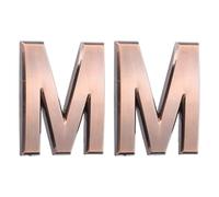 sourcing map Lot de 2 lettres autocollantes pour porte de boîte aux lettres, finition galvanisée, pour bureau, hôtel, appartement, jardin (lettre M, bronze) 7 cm