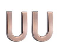 sourcing map Lot de 2 lettres autocollantes pour porte de boîte aux lettres, finition galvanisée, pour bureau, hôtel, appartement, jardin (lettre U, bronze) 7 cm
