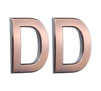 sourcing map Lot de 2 lettres autocollantes pour porte de boîte aux lettres, finition galvanisée, pour bureau, hôtel, appartement, jardin (lettre D, bronze) 7 cm