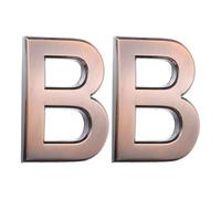 sourcing map Lot de 2 lettres autocollantes pour porte de boîte aux lettres, finition galvanisée, pour bureau, hôtel, appartement, jardin (lettre B, bronze) 7 cm