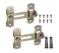 sourcing map Lot de 2 loquets à rabat en acier inoxydable de 7,1 cm pour porte coulissante de salle de bain, grange, clôture, cage pour animaux domestiques, garage, fenêtre, bronze