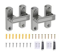 sourcing map Lot de 2 loquets de porte de grange en alliage de zinc à 90/180 degrés, réglables de sécurité avec vis pour armoire, salle de bain, fenêtre, jardin, gris avec autocollant