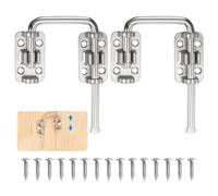 sourcing map Lot de 2 loquets de serrure de porte coulissante, 6,1 cm flexibles en forme de U avec vis pour portes inégales ou déformées, fenêtres, granges, jardin, clôture, augmentation de la