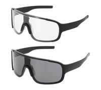 sourcing map Lot de 2 lunettes de soleil polarisées pour le sport, le cyclisme, la conduite, la pêche, la course à pied, monture noire transparente et grise