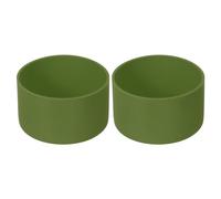 sourcing map Lot de 2 manchons de protection en silicone de 7,5 cm pour bottes de 340,2 à 680,4 g, dessous de bouteille d'eau, accessoires universels pour fond de bouteille, vert kaki