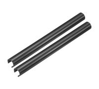 sourcing map Lot de 2 manchons de tuyau de radiateur en plastique pour cuisine, salle de bain, toilettes, décoration murale à gaz, noir, 15 x 200 mm