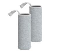 sourcing map Lot de 2 manchons en néoprène pour bouteille d'eau, 535 ml, sacs de transport pliables avec poignée, gris