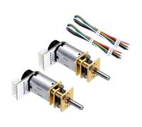 sourcing map Lot de 2 micro moteurs à engrenages 50 tr/min avec encodeur, N20 DC6 V, moteur à réduction électrique à couple élevé pour roue de robot, voiture télécommandée