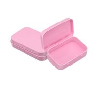 sourcing map Lot de 2 mini boîtes en métal hermétiques avec couvercles pour bonbons, loisirs créatifs, cadeaux de Noël, 9,4 x 6,1 x 0,2 cm, rose