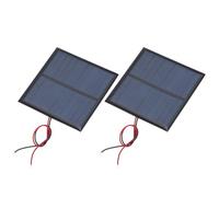 sourcing map Lot de 2 mini panneaux solaires 5,5 V 0,55 W 100 mA - Petit panneau solaire polycristallin avec 2 câbles pour jouets électriques - Chargeur - 70 mm x 70 mm