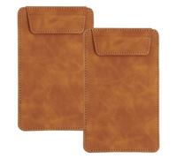sourcing map Lot de 2 mini porte-blocs en cuir avec porte-stylo, format A7 pour entreprise, bureau, restaurant et hôtel (marron) - 15,2 x 10,2 cm