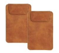 sourcing map Lot de 2 mini porte-blocs en cuir de 12,7 x 7,6 cm avec porte-stylo, mini porte-bloc magnétique pour entreprise, bureau, restaurant et hôtel (marron)