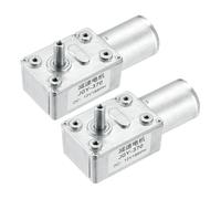 sourcing map Lot de 2 moteurs à engrenages à vis sans fin réversibles CC 12 V 18 tr/min 6 mm en forme de D avec arbre à couple élevé pour balayeuses, imprimantes, fours