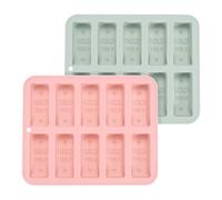 sourcing map Lot de 2 moules à bougie en cire d'abeille, 10 grilles de 17 g, réutilisables et faciles à démouler, module de cire d'abeille pour la fabrication de bougies en cire, beurre, bonbons