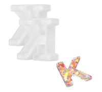sourcing map Lot de 2 moules en silicone en forme de lettres de l'alphabet K majuscules 3D pour la fabrication de bougies, les travaux manuels, les panneaux de mots, les fêtes, la décoration