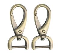 sourcing map Lot de 2 mousquetons amovibles avec anneau en D de 1,6 cm avec fermoir mousqueton pivotant pour sac à main, porte-clés, sac, loisirs créatifs, laiton