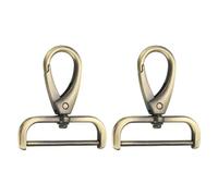 sourcing map Lot de 2 mousquetons amovibles avec anneau en D de 3,8 cm avec fermoir mousqueton pivotant pour sac à main, porte-clés, sac, loisirs créatifs, laiton