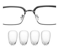 sourcing map Lot de 2 paires de coussinets de nez antidérapants en PVC de 4 mm d'épaisseur pour lunettes en titane pur - Argenté