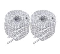 sourcing map Lot de 2 paires de lacets épais pour chaussures de sport, course à pied, randonnée, sport, entraînement, homme et femme, 119,4 cm, blanc/gris