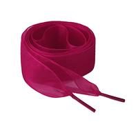 sourcing map Lot de 2 paires de lacets plats en fil de neige 2,5 cm/4 cm de large transparents pour chaussures de sport, fuchsia, 100cm/39"