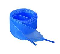 sourcing map Lot de 2 paires de lacets plats en fil de neige 2,5 cm/4 cm de large transparents pour chaussures de sport, bleu marine, 110cm/43"