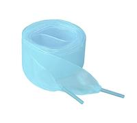 sourcing map Lot de 2 paires de lacets plats en fil de neige 2,5 cm/4 cm de large transparents pour chaussures de sport, bleu ciel, 100cm/39"