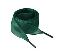 sourcing map Lot de 2 paires de lacets plats en fil de neige 2,5 cm/4 cm de large transparents pour chaussures de sport, vert foncé, 180cm/71"