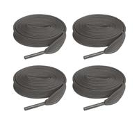 sourcing map Lot de 2 paires de lacets plats en polyester pour baskets, chaussures de skate et bottes, 0,6 x 119,4 cm, gris fumé