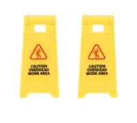 sourcing map Lot de 2 panneaux d'avertissement miniatures, panneaux d'avertissement en plastique, parfaits pour la décoration de maison de poupée, jeu de rôle et jouet de construction (jaune, 2 pièces