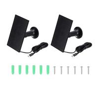 sourcing map Lot de 2 panneaux solaires pour caméra Ring - Chargeur de panneau solaire USB 2 W 6 V avec câble de port de type C de 1,8 m - Support mural réglable à 360° pour sécurité extérieure