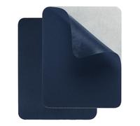 sourcing map Lot de 2 patchs de réparation autocollants en tissu sergé imperméable lavable pour doudounes, vêtements, tentes, parapluies, sacs, bleu marine, 9,5 x 12,5 cm