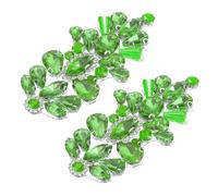 sourcing map Lot de 2 patchs thermocollants en strass pour écharpe, robe de mariée, chaussures, sacs, vert foncé