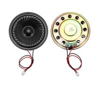 sourcing map Lot de 2 petits haut-parleurs 8 Ohm, 0,5 W 50 mm de diamètre, coque en métal, aimant rond avec fil terminal de 100 mm, micro interne pour DVD, EVD, mini haut-parleur audio domestique