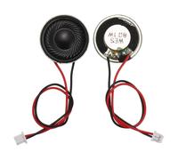 sourcing map Lot de 2 petits haut-parleurs 8 Ohm, 1 W 20 mm de diamètre, coque en métal, aimant rond avec fil de terminal de 100 mm, micro interne pour DVD, EVD, mini haut-parleur audio domestique