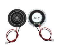 sourcing map Lot de 2 petits haut-parleurs 8 Ohm, 1 W 30 mm de diamètre, coque en métal, aimant rond avec fil de terminal de 100 mm, micro interne pour DVD, EVD, mini haut-parleur audio domestique