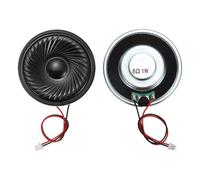 sourcing map Lot de 2 petits haut-parleurs 8 Ohm, 1 W 50 mm de diamètre, coque en métal, aimant rond avec fil de terminal de 100 mm, micro interne pour DVD, EVD, mini haut-parleur audio domestique